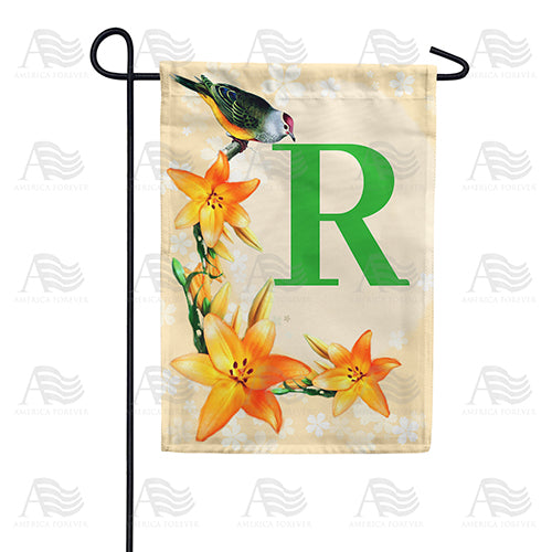America Forever Orange Lilies Monogram Garden Flag