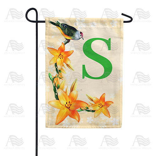 America Forever Orange Lilies Monogram Garden Flag