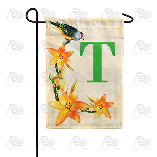 America Forever Orange Lilies Monogram Garden Flag