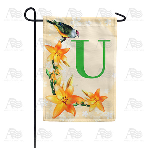 America Forever Orange Lilies Monogram Garden Flag