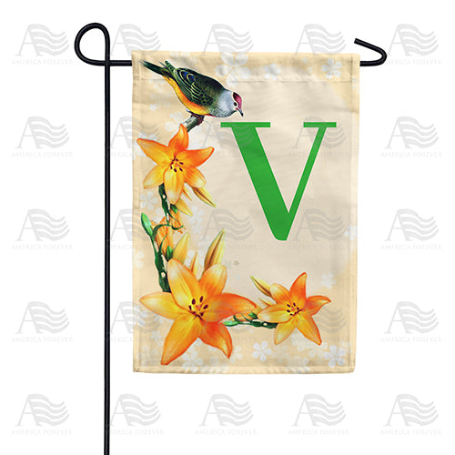 America Forever Orange Lilies Monogram Garden Flag