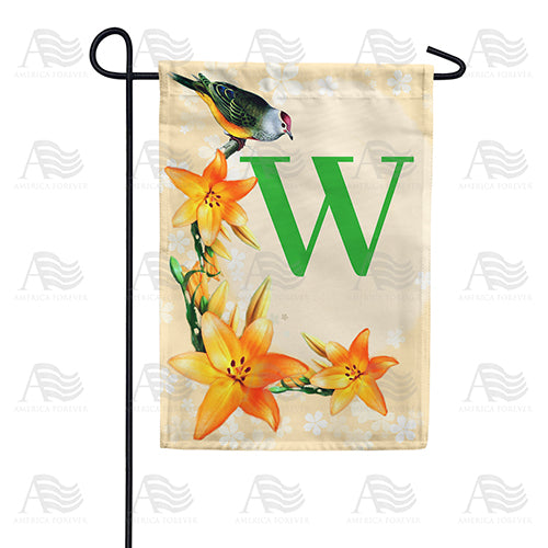 America Forever Orange Lilies Monogram Garden Flag
