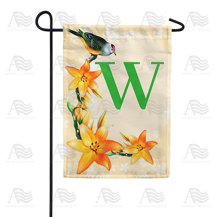 America Forever Orange Lilies Monogram Garden Flag