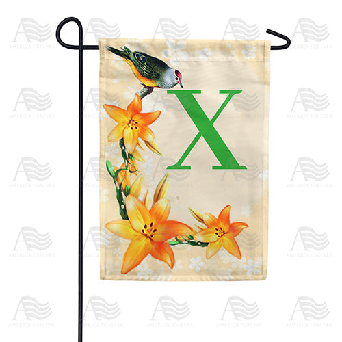 America Forever Orange Lilies Monogram Garden Flag