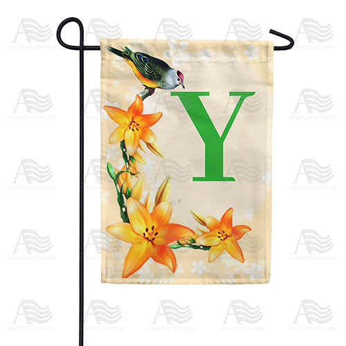 America Forever Orange Lilies Monogram Garden Flag