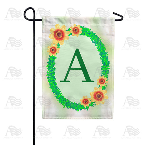 America Forever Green Ivy Monogram Garden Flag