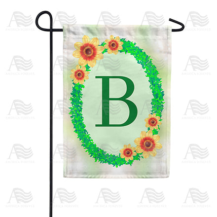 Green Ivy Monogram Garden Flag
