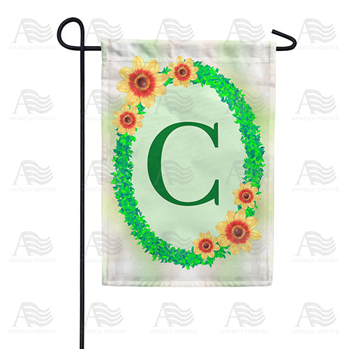 Green Ivy Monogram Garden Flag