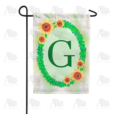 Green Ivy Monogram Garden Flag