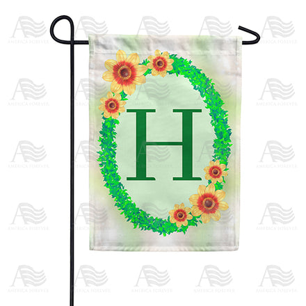 Green Ivy Monogram Garden Flag
