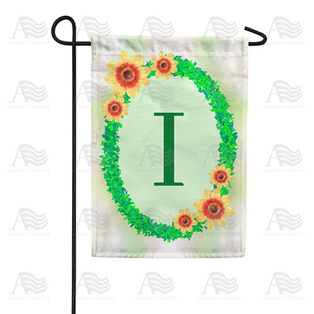 Green Ivy Monogram Garden Flag