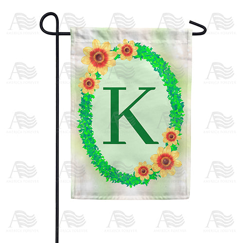 Green Ivy Monogram Garden Flag