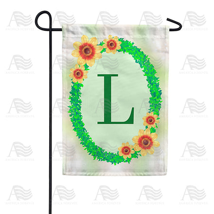 Green Ivy Monogram Garden Flag