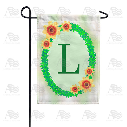 Green Ivy Monogram Garden Flag