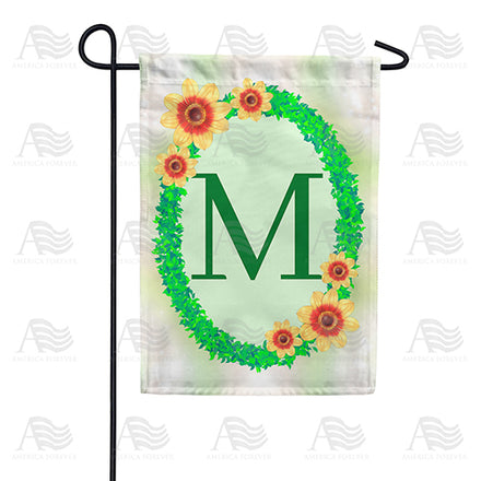 Green Ivy Monogram Garden Flag