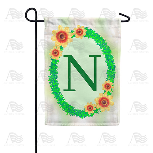 America Forever Green Ivy Monogram Garden Flag