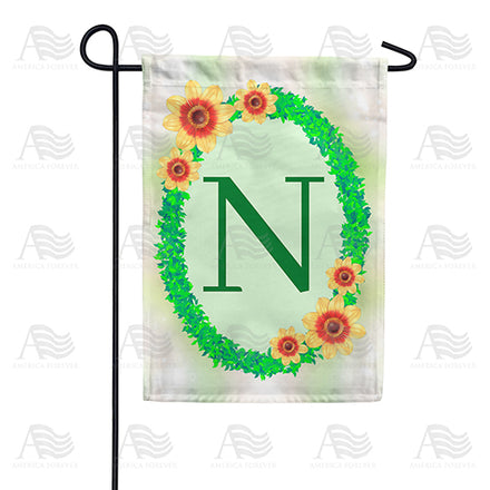 Green Ivy Monogram Garden Flag