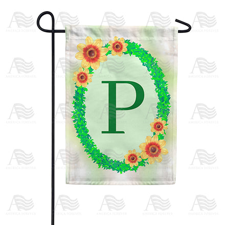 Green Ivy Monogram Garden Flag