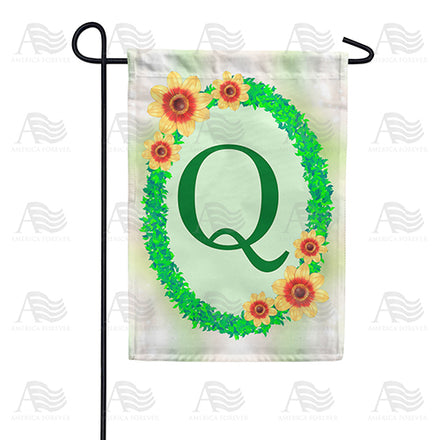 Green Ivy Monogram Garden Flag