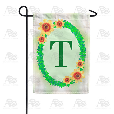 Green Ivy Monogram Garden Flag