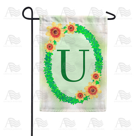 Green Ivy Monogram Garden Flag