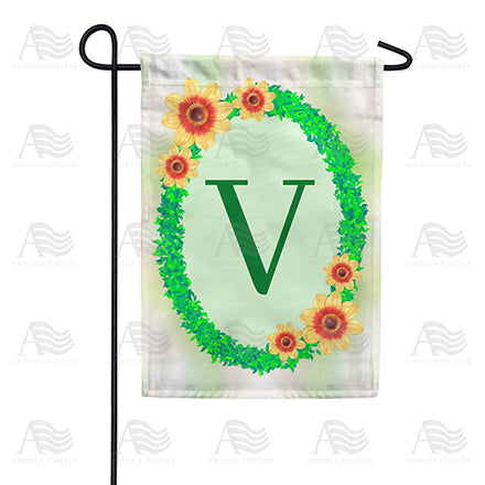 Green Ivy Monogram Garden Flag