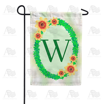 Green Ivy Monogram Garden Flag
