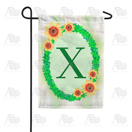 Green Ivy Monogram Garden Flag