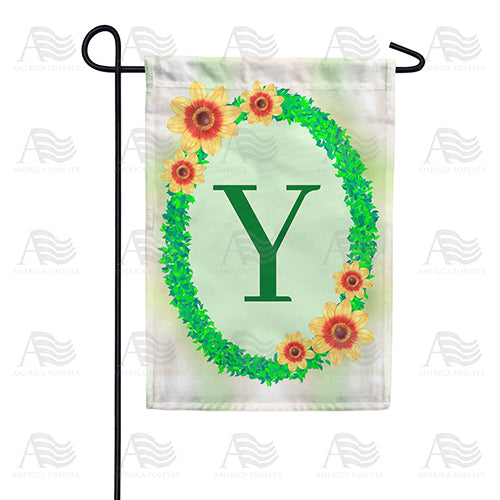 America Forever Green Ivy Monogram Garden Flag
