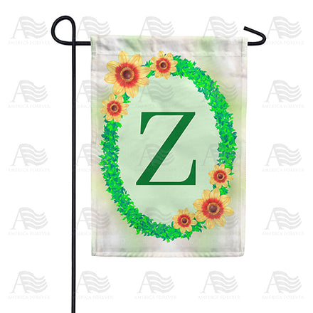 Green Ivy Monogram Garden Flag