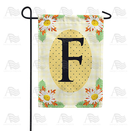 America Forever Yellow Gingham Daisies Monogram Garden Flag
