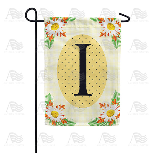 America Forever Yellow Gingham Daisies Monogram Garden Flag
