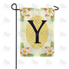 America Forever Yellow Gingham Daisies Monogram Garden Flag