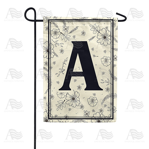 America Forever Flower Sketchings Monogram Garden Flag