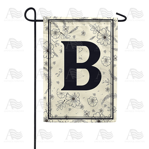 America Forever Flower Sketchings Monogram Garden Flag