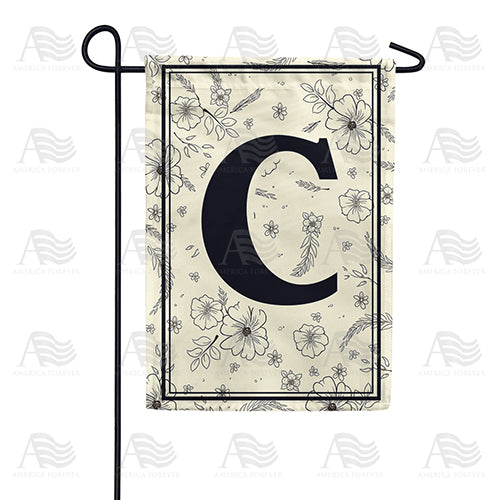 America Forever Flower Sketchings Monogram Garden Flag