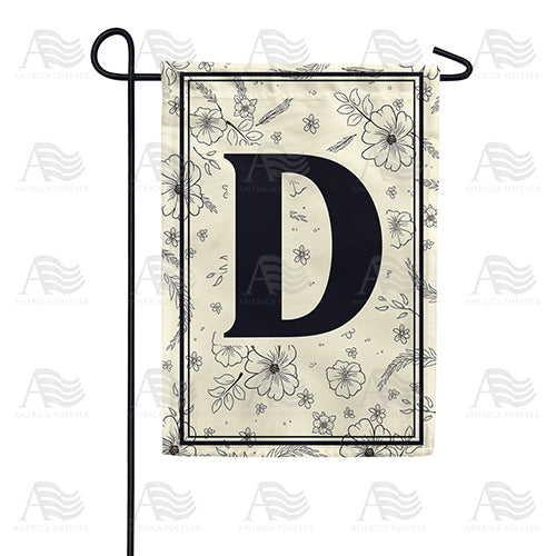 America Forever Flower Sketchings Monogram Garden Flag