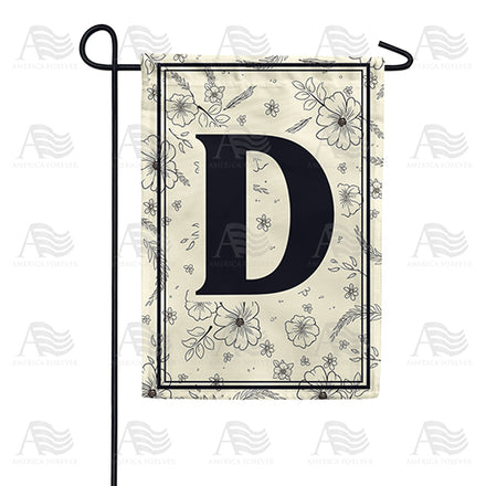 America Forever Flower Sketchings Monogram Garden Flag