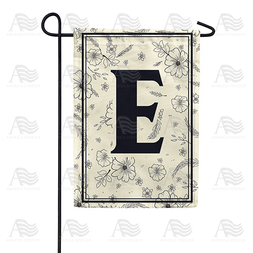 America Forever Flower Sketchings Monogram Garden Flag