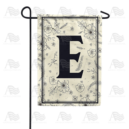 America Forever Flower Sketchings Monogram Garden Flag