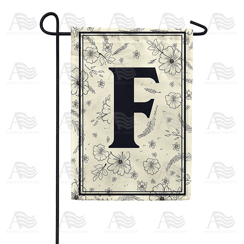 America Forever Flower Sketchings Monogram Garden Flag