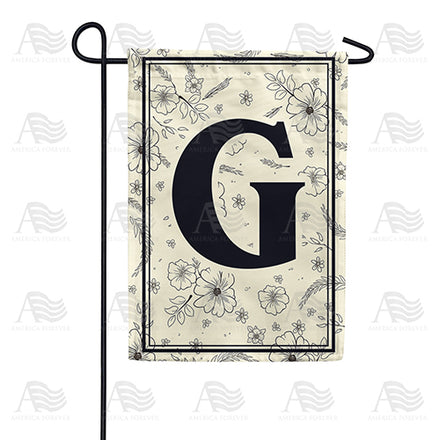 America Forever Flower Sketchings Monogram Garden Flag