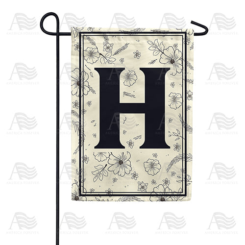 America Forever Flower Sketchings Monogram Garden Flag