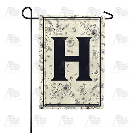 America Forever Flower Sketchings Monogram Garden Flag