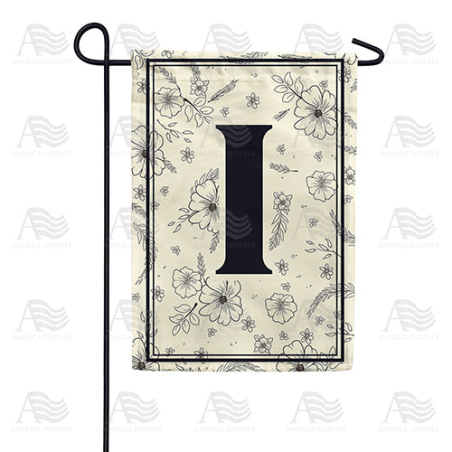 America Forever Flower Sketchings Monogram Garden Flag