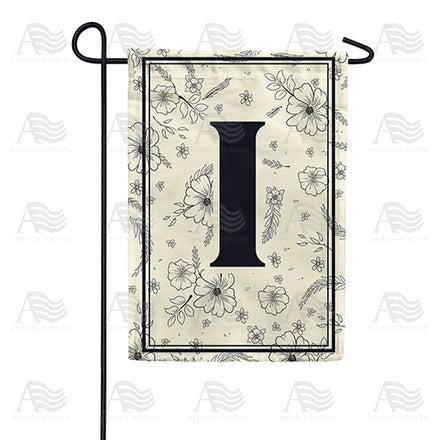 America Forever Flower Sketchings Monogram Garden Flag