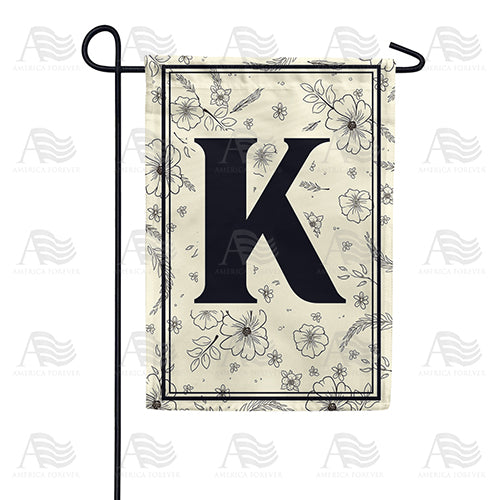 America Forever Flower Sketchings Monogram Garden Flag