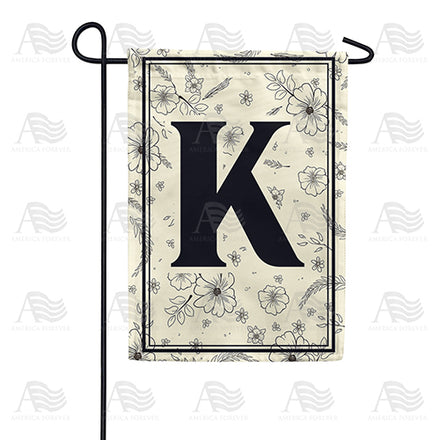 America Forever Flower Sketchings Monogram Garden Flag