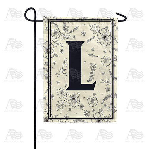 America Forever Flower Sketchings Monogram Garden Flag