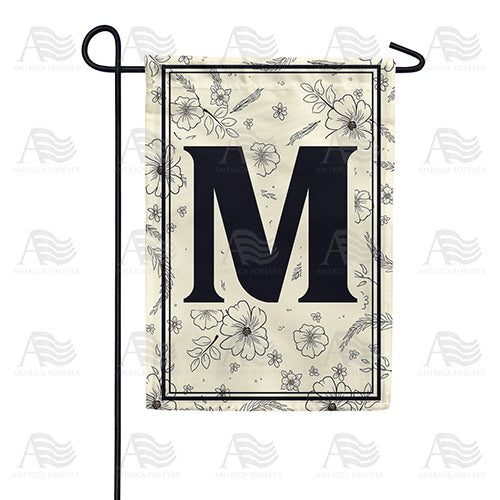 America Forever Flower Sketchings Monogram Garden Flag